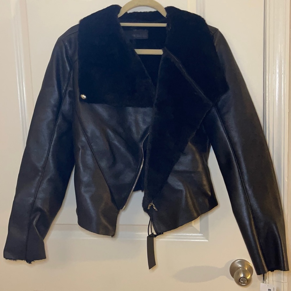 Blank NYC faux leather and faux fur jacket